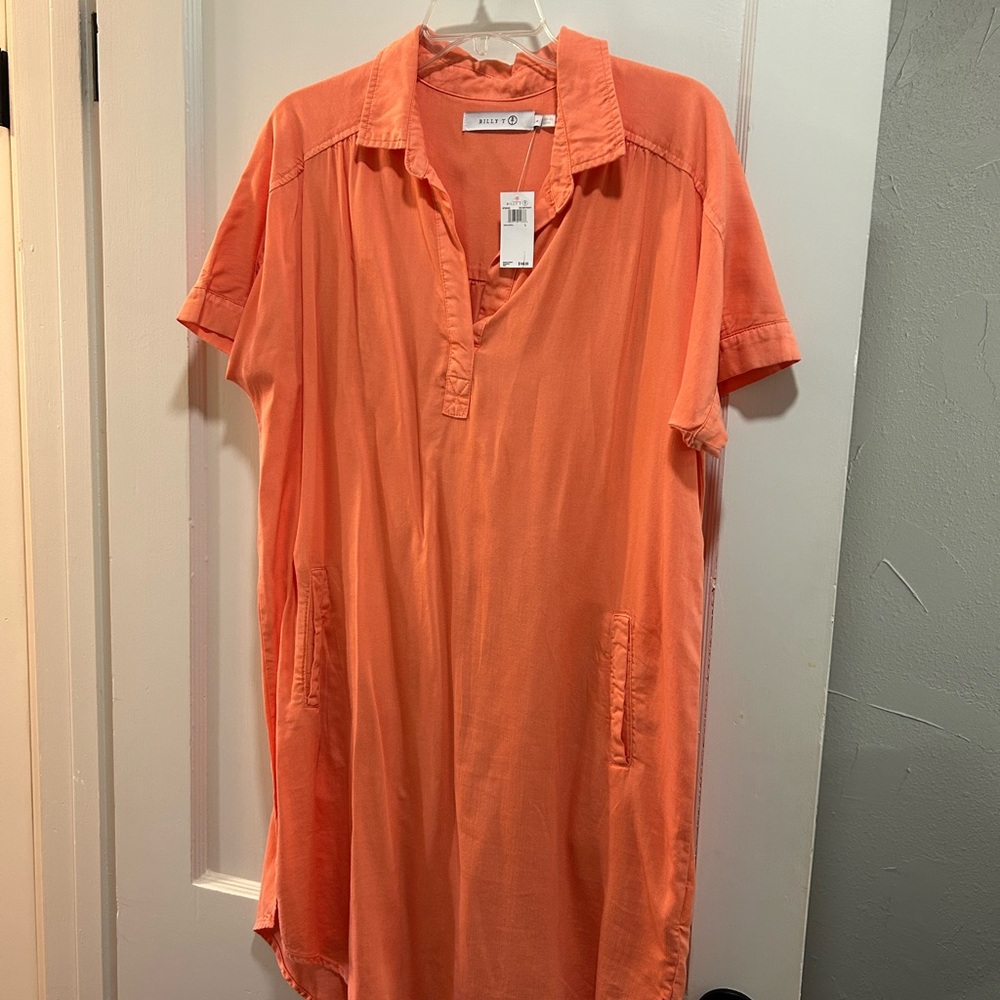 Orange Short Sleeve Dress